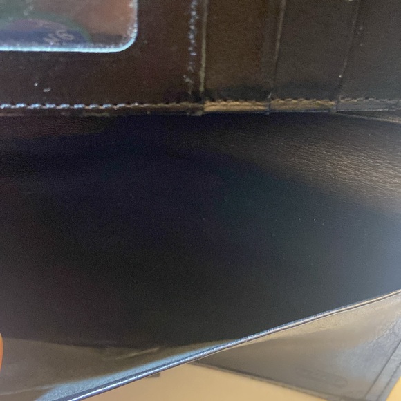COACH Vintage Black Leather Wallet, Checkbook, ID, Credit Cards Pen Holder VTG - Picture 6 of 7